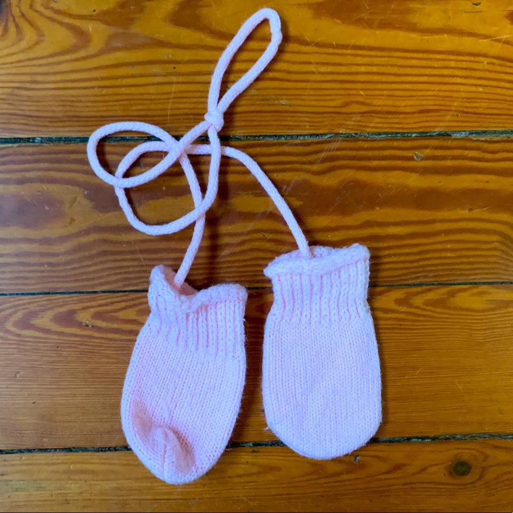 Vintage Pink Baby Mittens